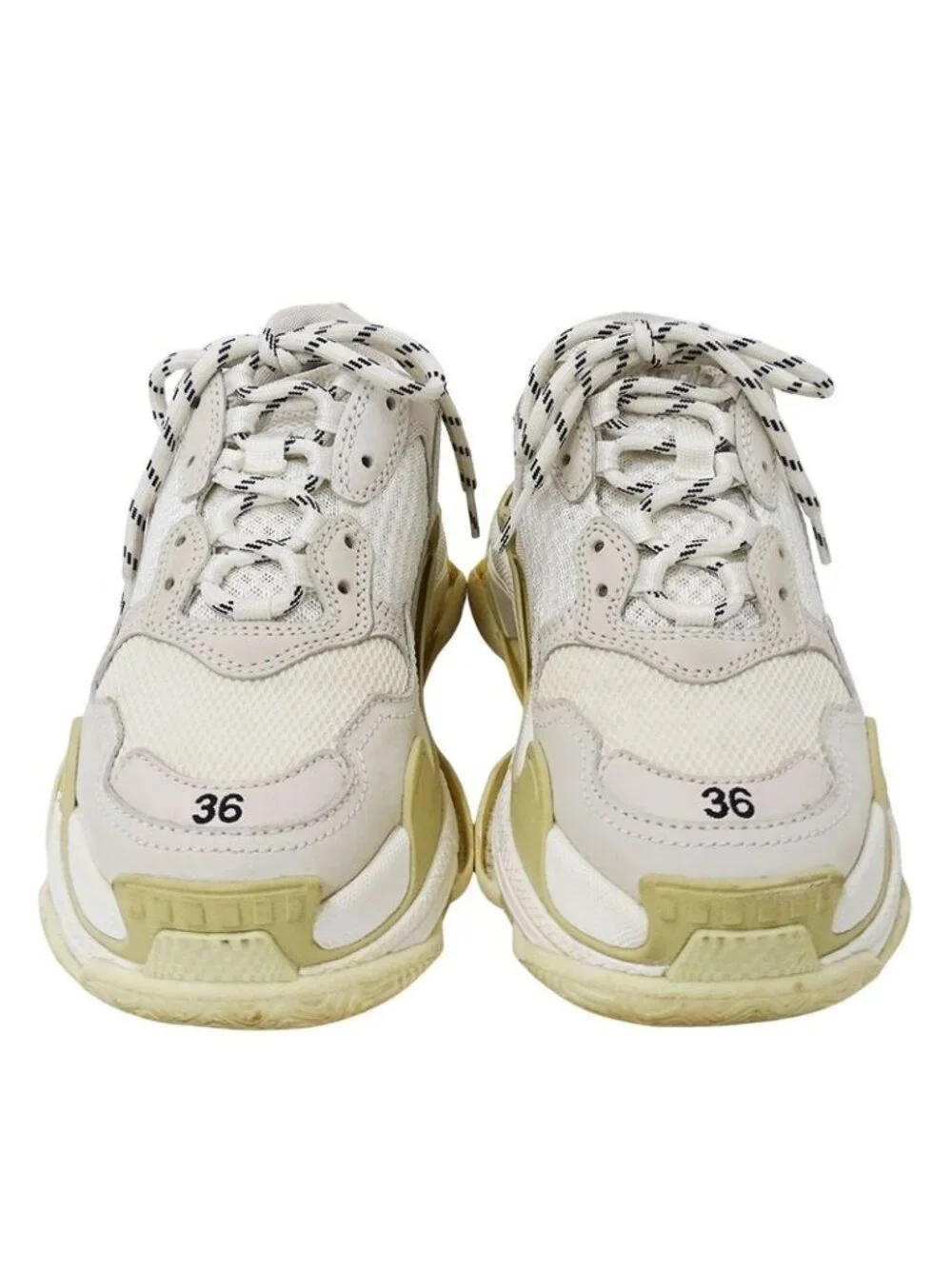 Balenciaga Sneakers Nylon Triple S White Beige 36 - Picture 2 of 15